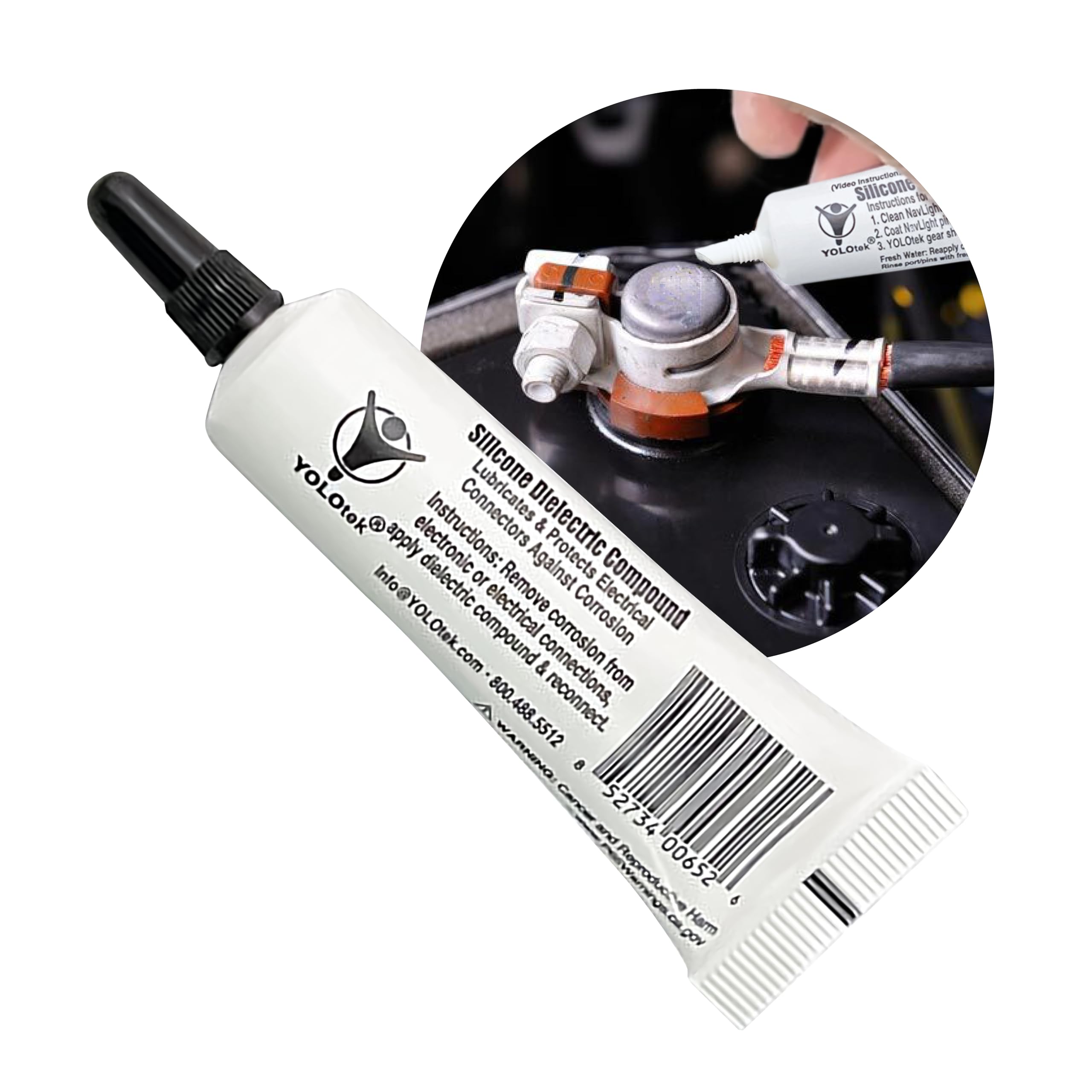 Silicone Dielectric Grease Automotive/Marine 10G By Yolotek Veteran Owned. Silicone Grease For Electronics, Spark Plugs & Battery Terminals Silicone Lube. Protects Electrical Connectors. Grease Tube